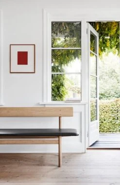 Fredericia Mogensen 3171 Bench, Oiled Oak - Black Leather -Hay Outlet Store FF DD2021 BM Bench 2