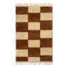 Ferm LIVING Mara Knotted Rug, L, Dark Brick - Offwhite