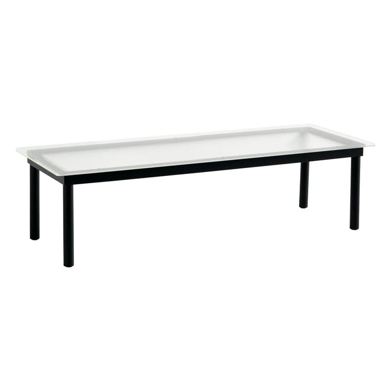 HAY Kofi Table 140 X 50 Cm, Black Lacquered Oak - Reeded Glass 1 HAY Kofi Table 140 X 50 Cm, Black Lacquered Oak - Reeded Glass