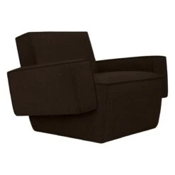 Hem Hunk Lounge Chair With Armrests, Tiree Chocolate
