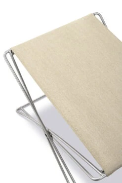Fredericia JG Folding Stool, Brushed Steel - Natural Canvas -Hay Outlet Store JG 6565 canvas detail 5