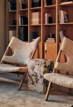MENU Knitting Chair, Oak - Nature Sheepskin -Hay Outlet Store KNITF2 TM
