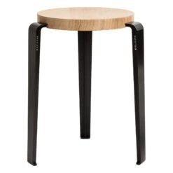 TIPTOE Lou Stool, Oak - Graphite Black