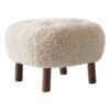 &Tradition Little Petra ATD1 Pouf, Moonlight Sheepskin - Walnut