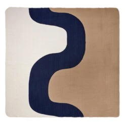 Marimekko Seireeni Bed Cover, 260 X 234 Cm, Off-white - Dark Blue - Beige
