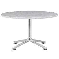 Normann Copenhagen Lunar Coffee Table, 70 Cm, Aluminium - White Marble