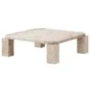 New Works Atlas Coffee Table, 82 X 82 Cm, Unfilled Travertine