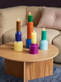 HAY Pillar Candle, L, Lime Yellow -Hay Outlet Store Pillar Candle family Slit Table Wood XL oak veneer Moire Kelim blue Mags Soft 2 seater comb 1 Flamiber Sand J7