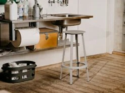 HAY Revolver Bar Stool, 76 Cm, Grey -Hay Outlet Store Revolver H76 sky grey catalogue