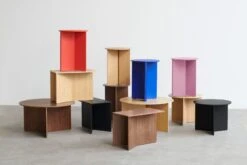 HAY Slit Wood Table, 35 Cm, High, Vivid Blue -Hay Outlet Store Slit Table Wood family 03 1