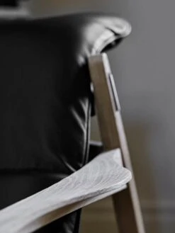 Stolab Link Easy Chair, White Oiled Oak - Black Elmotique Leather -Hay Outlet Store Stolabc 000020