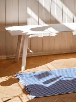 HAY Stripes And Stripes Rug, 60 X 200 Cm, Bluebell Ripple -Hay Outlet Store Stripes and Stripes bluebell ripple CPH Deux 215 Bench pearl white