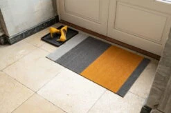 Tica Copenhagen Stripes Horizontal Floor Mat, 60 X 90 Cm, Grey - Muted Yellow -Hay Outlet Store TICA Floormat Stripes H 10040 60x90 5710555100401 10