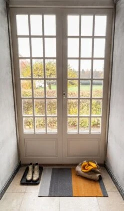 Tica Copenhagen Stripes Horizontal Floor Mat, 60 X 90 Cm, Grey - Muted Yellow -Hay Outlet Store TICA Floormat Stripes H 10040 60x90 5710555100401 21