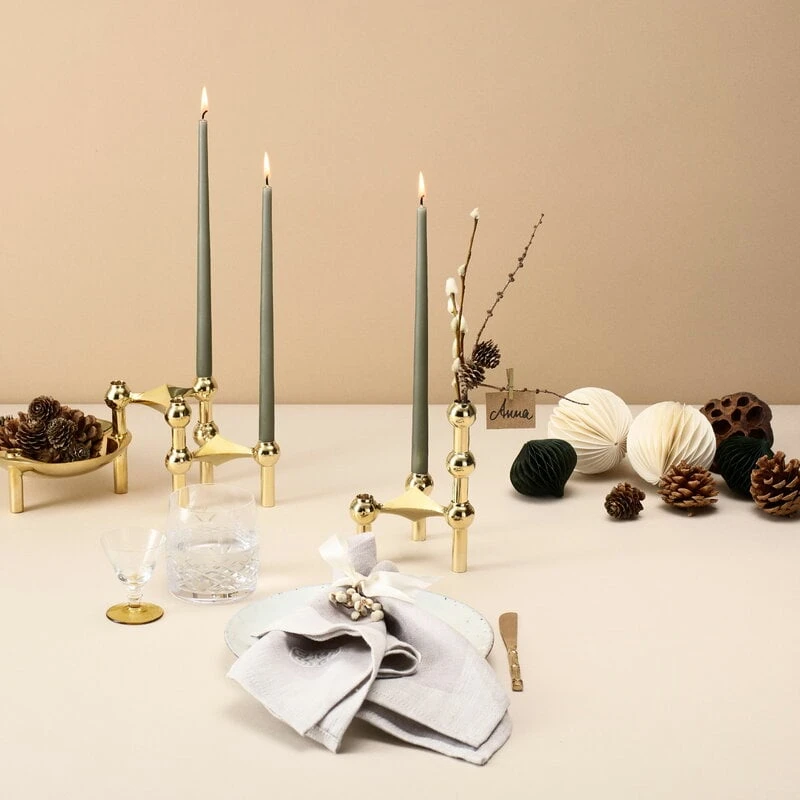 STOFF Copenhagen STOFF Nagel Candleholder, Set Of 3, Brass 2 STOFF Copenhagen STOFF Nagel Candleholder, Set Of 3, Brass - Image 2