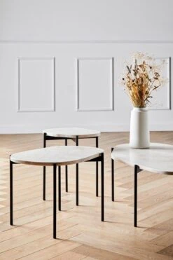 Woud La Terra Occasional Table, S, Ivory Travertine - Black -Hay Outlet Store WOUD Lifestyle 2021 SS21 La terra 2