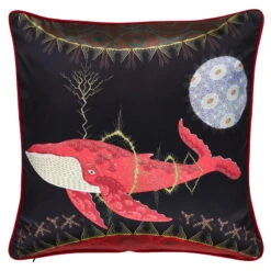 Klaus Haapaniemi & Co. Cosmic Whale With Lilac Planet Cushion Cover, Silk