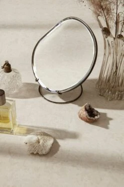 Ferm LIVING Pond Table Mirror, Dark Chrome -Hay Outlet Store fermLIVING AW21 PondTableMirrorDarhChrome image