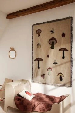 Ferm LIVING Forest Tapestry Blanket, Sand -Hay Outlet Store fermLIVING AW21 SillJuniorBed ForestTapestryBlanket ForestEmbroideredCushion image