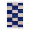 Ferm LIVING Mara Knotted Rug, L, Bright Blue - Offwhite