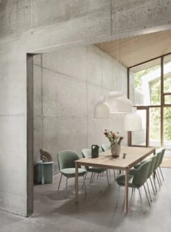 Muuto Linear Wood Table 140 X 85 Cm, Oak -Hay Outlet Store linear wood oak table oslo side chair still 941 chrome strand pendant lamp halves table ply rug muuto org