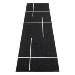 Pappelina Fred Rug, 70 X 270 Cm, Black - Vanilla